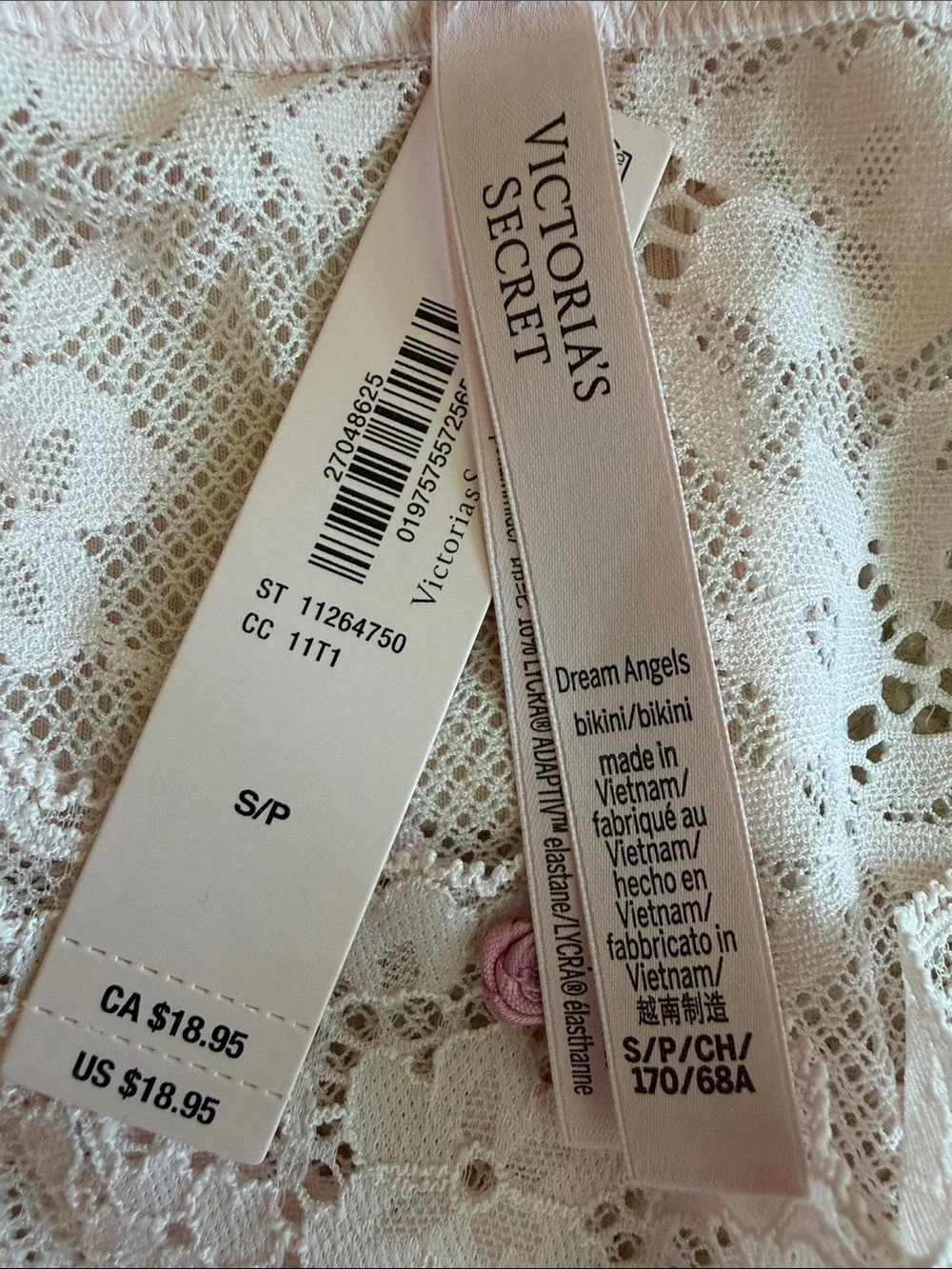 Victoria's Secret Pale Pink Lace Bikini Panties Set